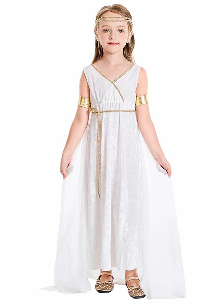 Al Aoyama Greek Costume for Kid Girls, Greek Queen Dress, Roman Toga Costume, party Costume for Children  - Image 1