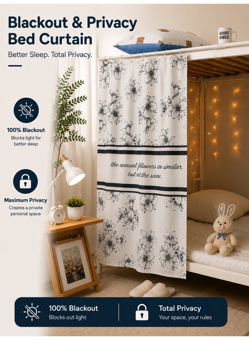 OHTEX HOME Thickened 1 PIECE Single Bed Curtain 100% Blackout | Dorm Bunk Bed Canopy for Students | Breathable Dustproof Shading Net - Image 1