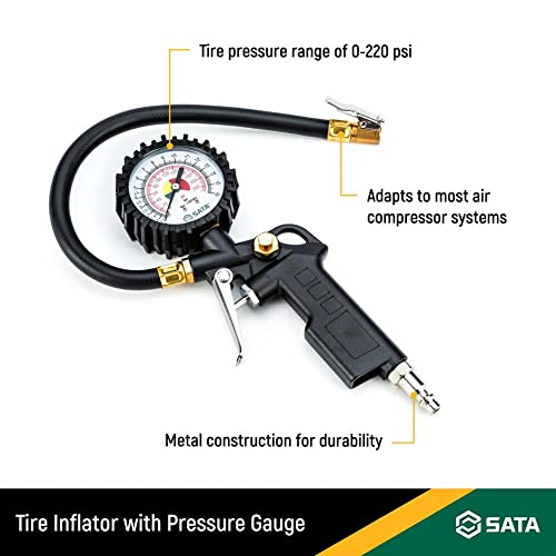 SATA Tire inflator with Pressure Gauge - ST98100U - Image 3