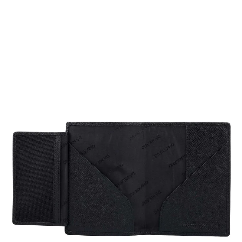 Da Milano black Croco Leather Passport Case - Black  | Best Price UAE
