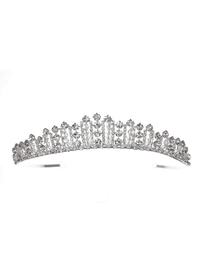 SAMKY Wedding Bridal Headpiece Rhinestone Tiara Crown Crystal Hair Accessories For Bride  - Image 1