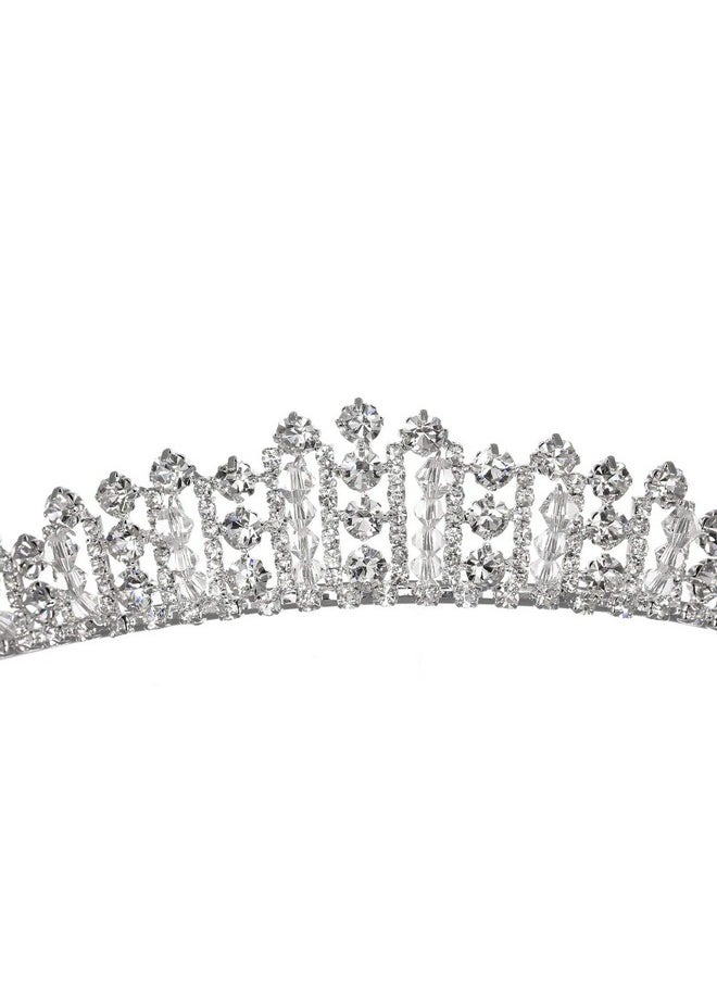 SAMKY Wedding Bridal Headpiece Rhinestone Tiara Crown Crystal Hair Accessories For Bride  - Image 3