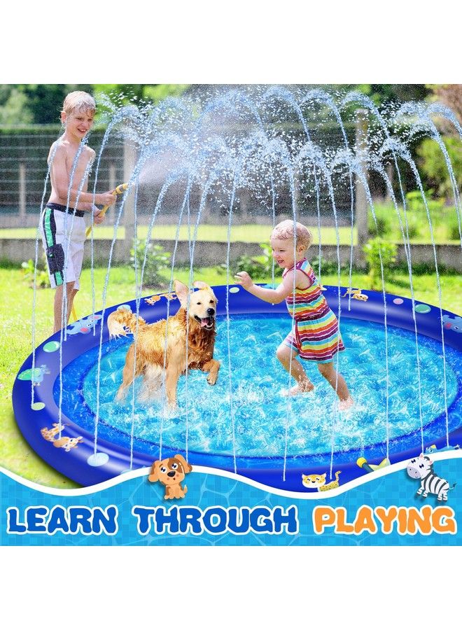 Splash Pad Nonslip 79.9” Extra Large Splash Mat For Kids Girls Boys Dogs Summer Outdoor Water Toys For Outside Backyard Splash Water Play Mat For 312 Years Old Kids Splash Pad For Outside As Gifts