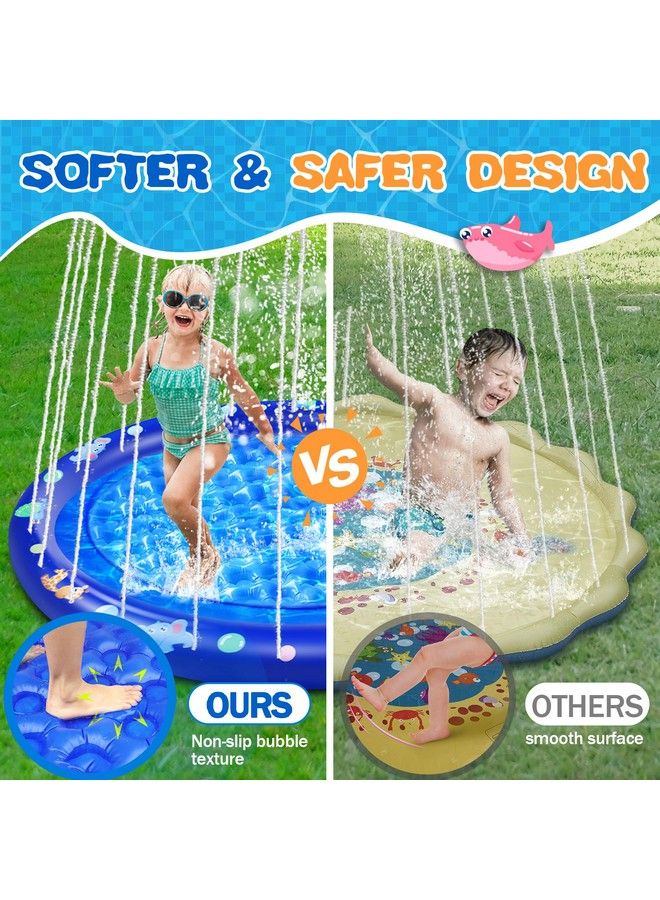 Splash Pad Nonslip 79.9” Extra Large Splash Mat For Kids Girls Boys Dogs Summer Outdoor Water Toys For Outside Backyard Splash Water Play Mat For 312 Years Old Kids Splash Pad For Outside As Gifts