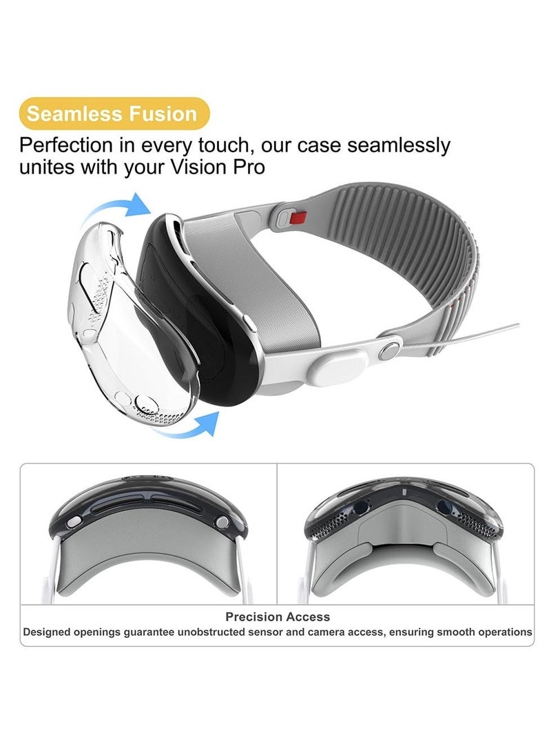 Compatible with Apple Vision Pro Case and Protective Cover TPU Protective Cover for Vision Pro VR Headset 2024 Accessories Provides Superior Protection Against Scratches Transparent - Image 4