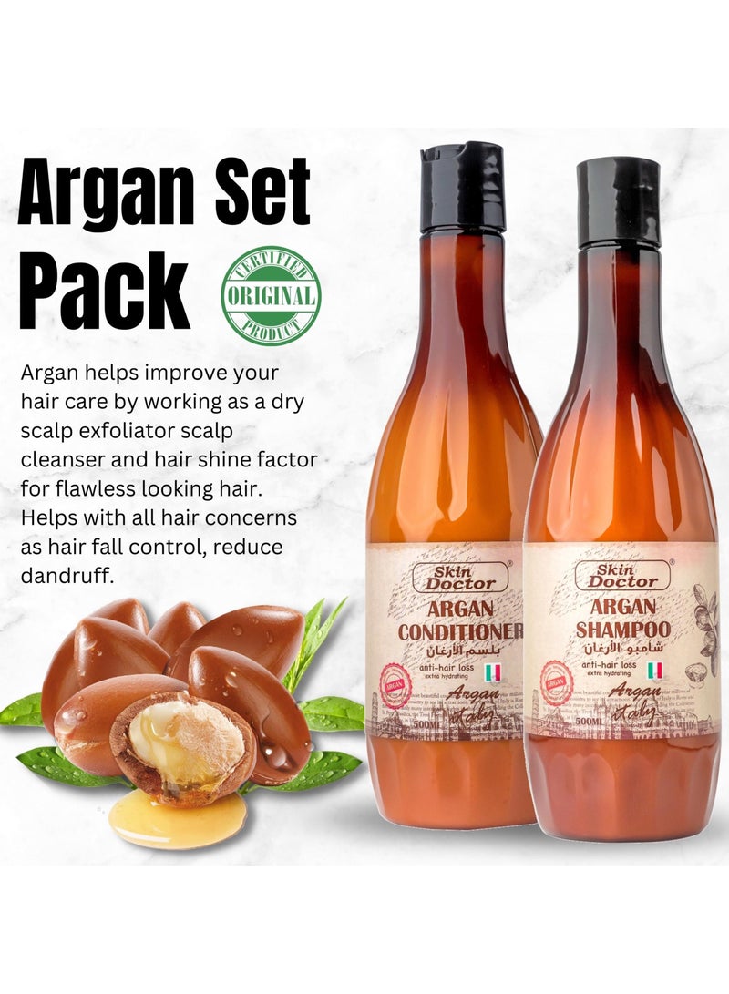 Skin Doctor Moroccan Argan Oil Shampoo & Conditioner Pack - Ultra Hydrating - Repairs and Protects Dry Hair - Improves Hair Health - Soften & Strengthen Hair for Damaged, Dry Frizzy and Hair Loss (1000 ml) - Image 2