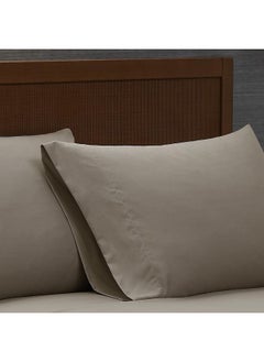 London Fog London Fog – Garment Wash Solid Twin 4 Piece Sheet and Pillowcase Set – Soft Microfiber Fabric – Khaki  - Image 3