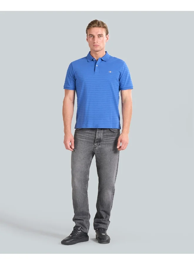 GANT Textured Striped Polo Shirt