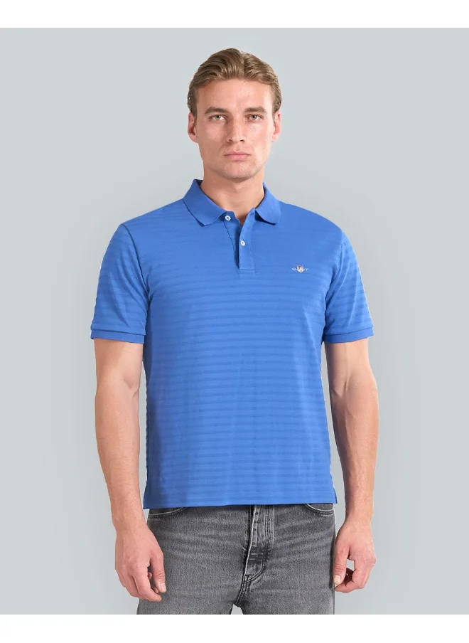 GANT Textured Striped Polo Shirt