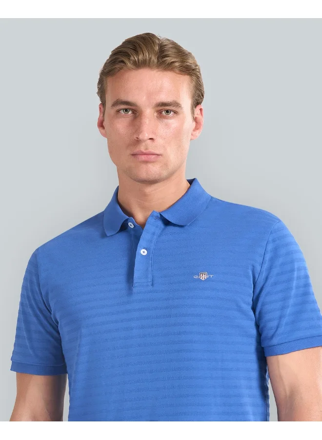 GANT Textured Striped Polo Shirt