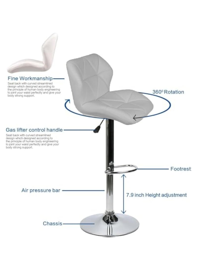 ميبل لديكور المنزل Maple Home High Bar Chair Counter Stool Leather 360° Roating Armless Backrest Stainless Steel Legs Footrest Restaurant Pub Living Furniture  - Image 5