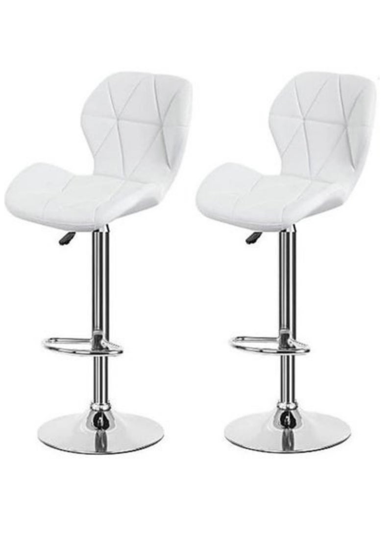 ميبل لديكور المنزل Maple Home High Bar Chair Counter Stool Leather 360° Roating Armless Backrest Stainless Steel Legs Footrest Restaurant Pub Living Furniture  - Image 1