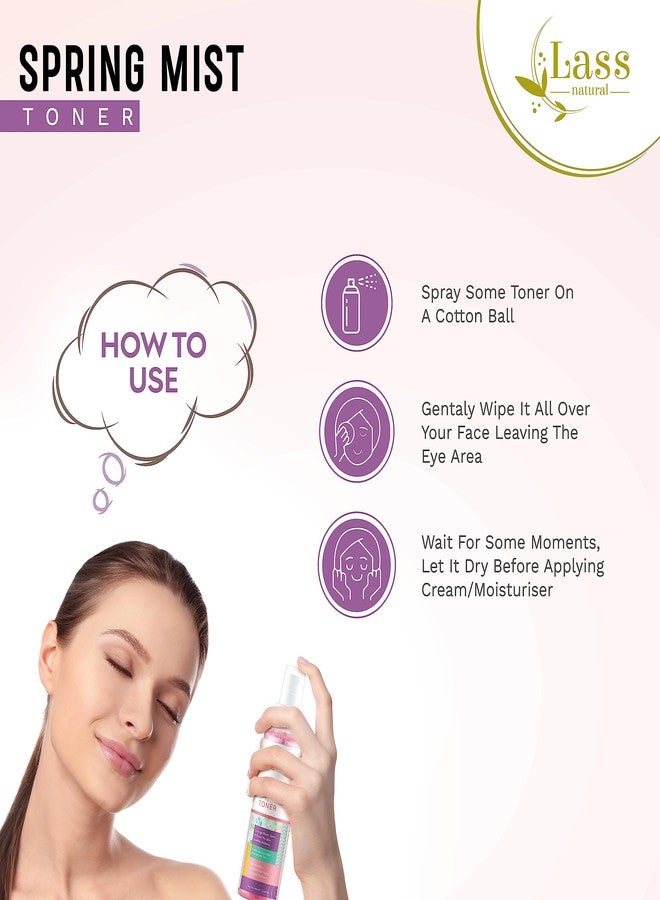 Lass Natural Spring Mist Toner for with Niacinamide and Lavender Hydrosol | For instan Combination Skin | Instant Freshness |Minimises pores and Provide Excess Glow on Skin - All Skin Types -Women & Men 100ml - Image 5