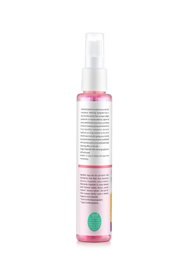 Lass Natural Spring Mist Toner for with Niacinamide and Lavender Hydrosol | For instan Combination Skin | Instant Freshness |Minimises pores and Provide Excess Glow on Skin - All Skin Types -Women & Men 100ml - Image 2