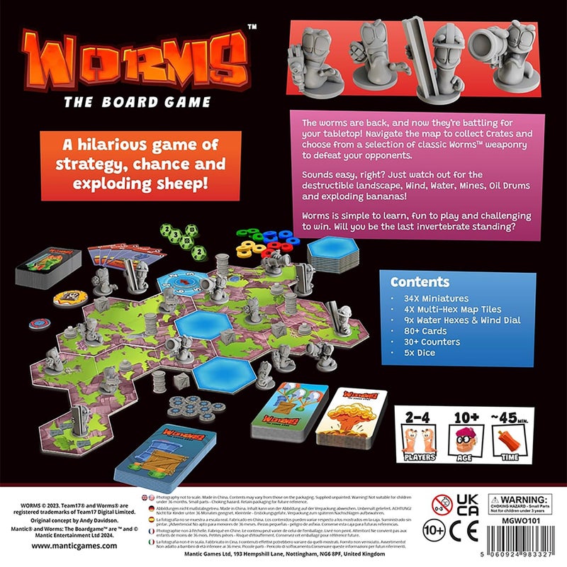 Mantic Games: Worms: The Board Game - Hilarious Tabletop Game Incorporating All The Fun & Shenanigans from The Classic Video Game  Age 10+  2-6 Player - Image 2
