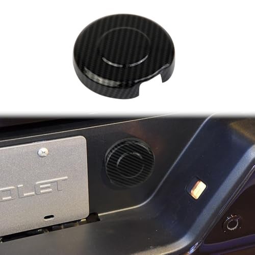 Fewshaw Carbon Fiber Style Rear Bumper Round Lid Cover Trim for 2014+ GMC Sierra/Chevrolet Silverado 1500 2500 3500HD - Image 1