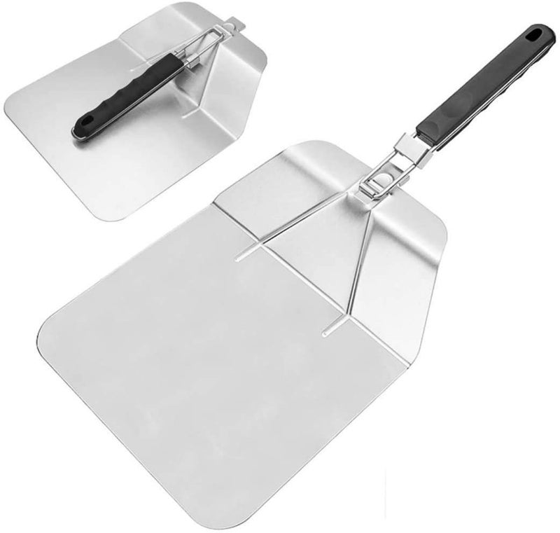 UNIQUE CART Pizza Peel Metal Large Pizza Paddle Stainless Steel with Folding Handle - Image 1