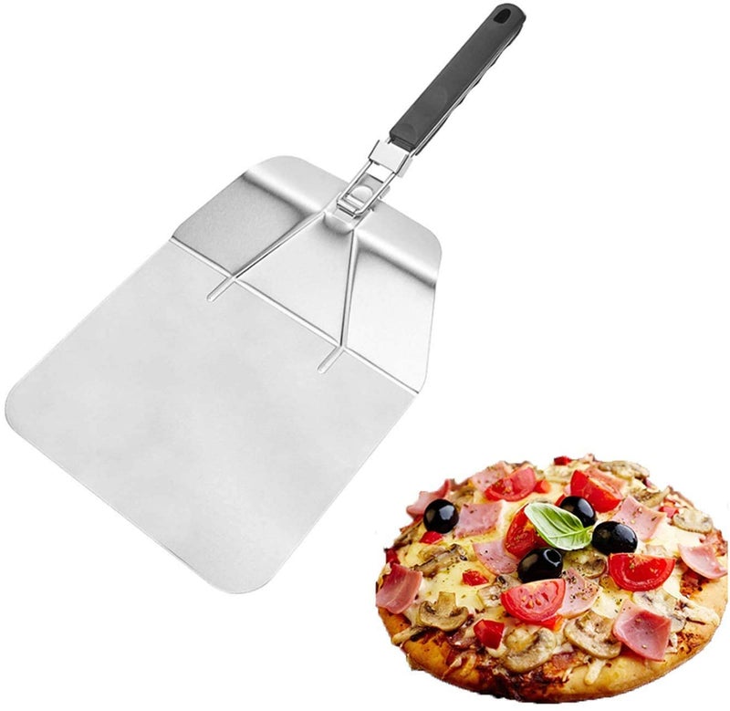 UNIQUE CART Pizza Peel Metal Large Pizza Paddle Stainless Steel with Folding Handle - Image 3