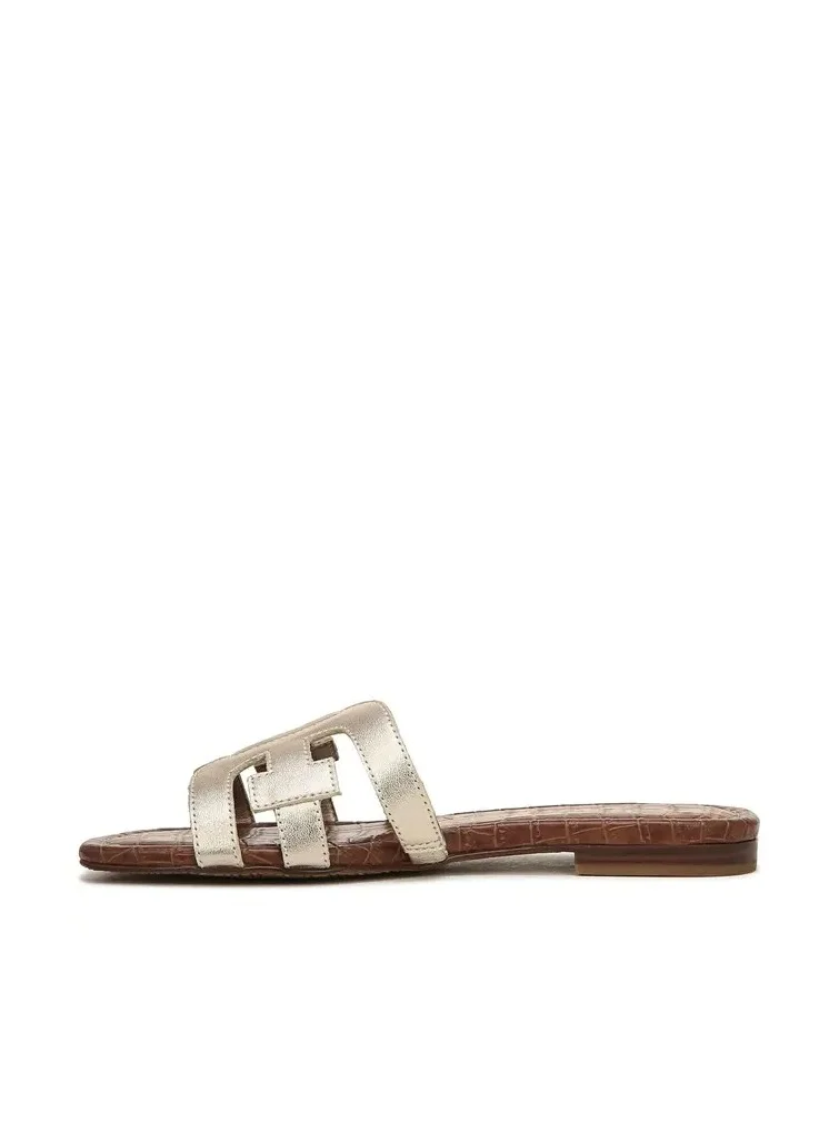 Sam Edelman MOLTEN GOLD LEATHER Bay Slide Sandal for Women | Best Price UAE
