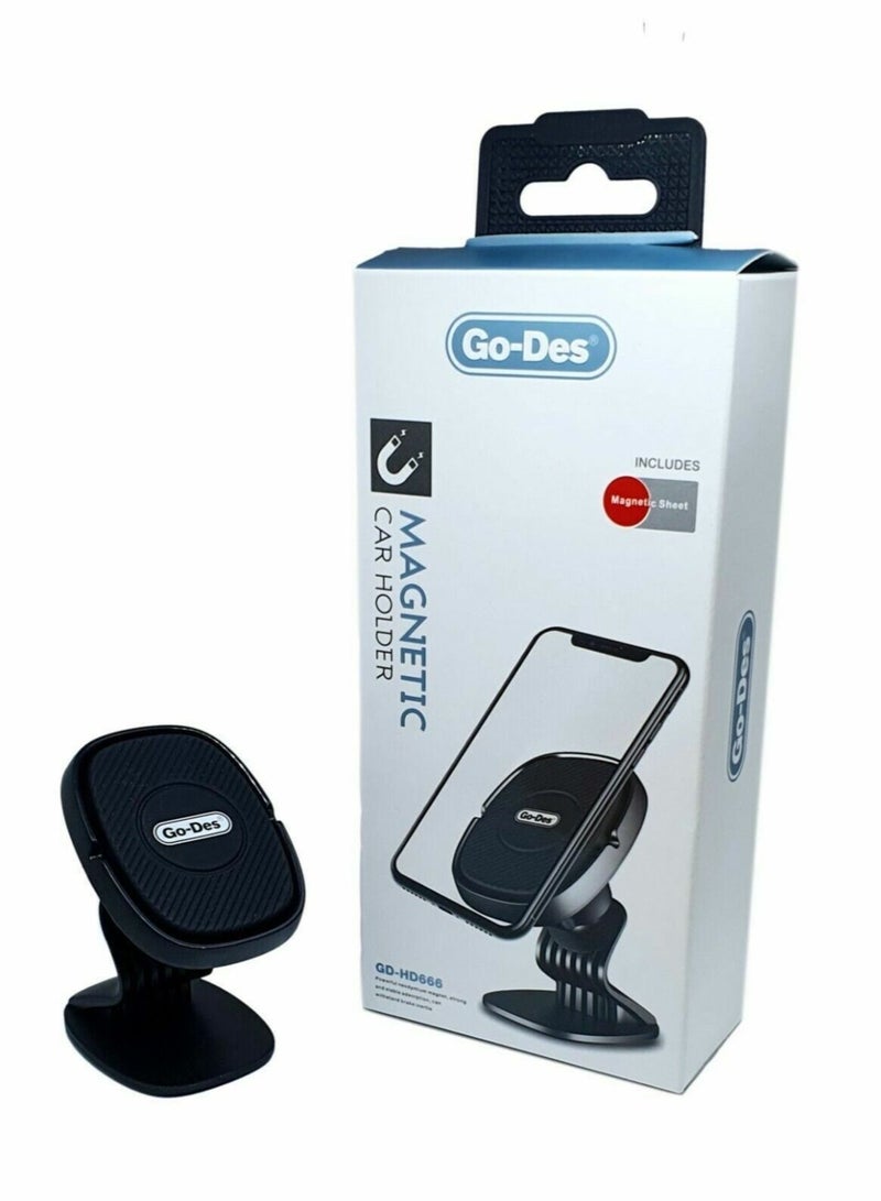 GO-DES Universal Magnetic in Car Mobile Phone Holder Stand Dashboard Magnet Mount UK - Image 2