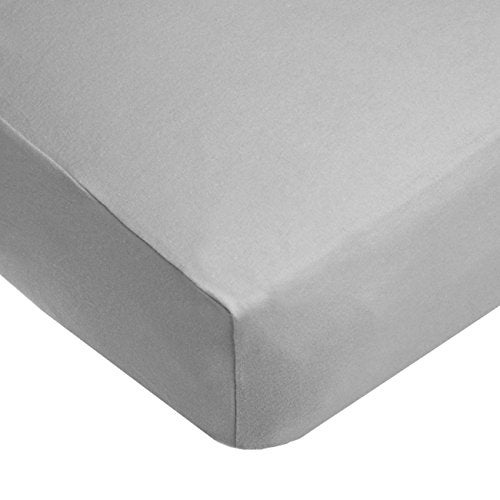 TL Care 100% Natural Cotton Fitted Crib Sheet 52" x 28" - Soft, Breathable, Hypoallergenic & Gentle Toddler Bed Sheet, Gray, Neutral for Boys & Girls - Image 1
