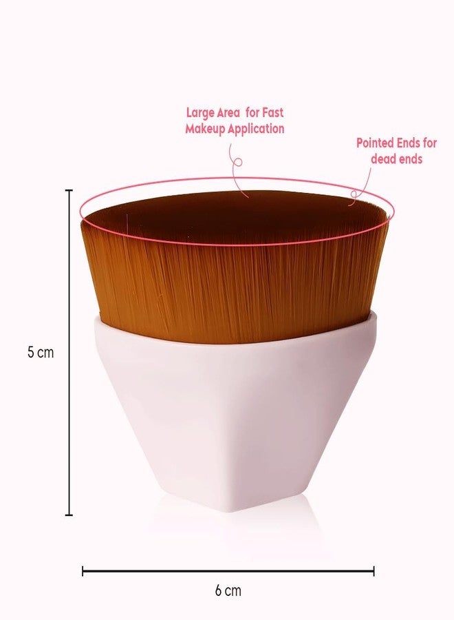 Feinerman Foundation Brush Makeup Blending Brush - Liquid Blush Blender Makeup Brush for Women, Diamond Shape Liquid Powder Foundation Brush (Pink) - Image 3