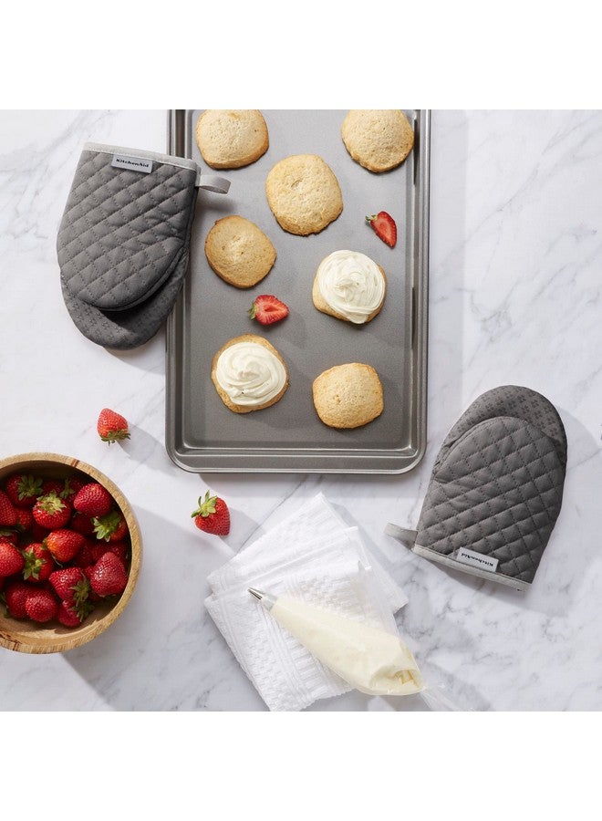 KitchenAid Asteroid Mini Oven Mitt, 5.5"x8", Charcoal Grey 2 Count - Image 2