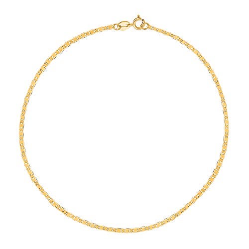 Ritastephens 10K Yellow Gold Mariner Link Dainty Anklet 10 Inches - Image 1