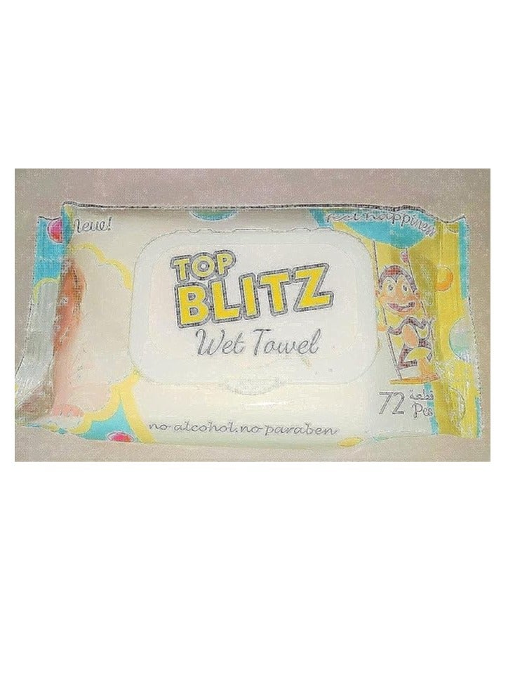 Top Blitz Alcohol-Free Baby Wet Wipes, 72 Pieces 