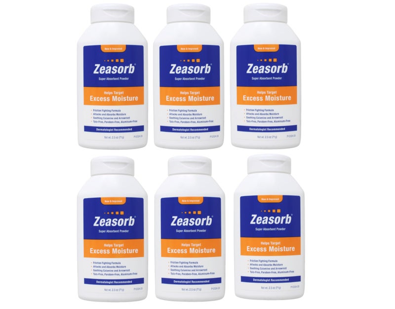 Zeasorb Special pack of 6 Zeasorb Super Absorbent Powder 2.5 oz (70.9 g) - Image 1