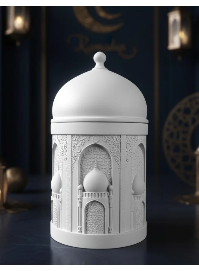 تحفة لوكس شمعة فجر من تُحفة لوكس — شمعة الفجر | وعاء خرساني وخزفي مصنوع يدويًا مع شمع صويا معطّر