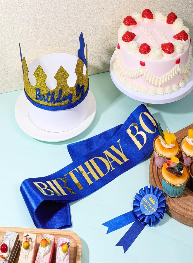 Hariendny Birthday Boy Hat King Crown Birthday Crown Party Set Party Dress-Up Accessory Supplies for BirthdayParty Decoration - Image 3