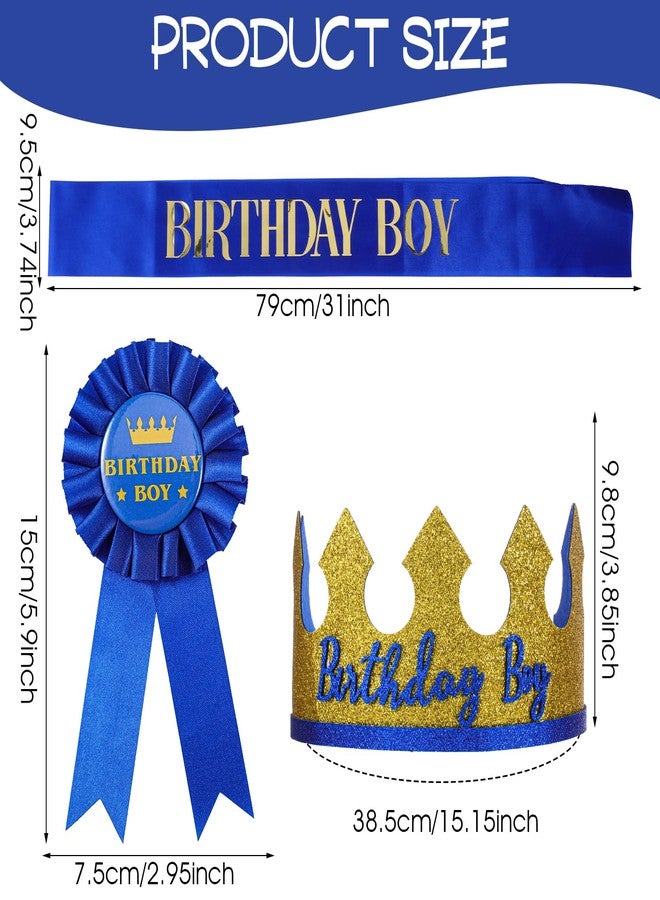 Hariendny Birthday Boy Hat King Crown Birthday Crown Party Set Party Dress-Up Accessory Supplies for BirthdayParty Decoration - Image 2