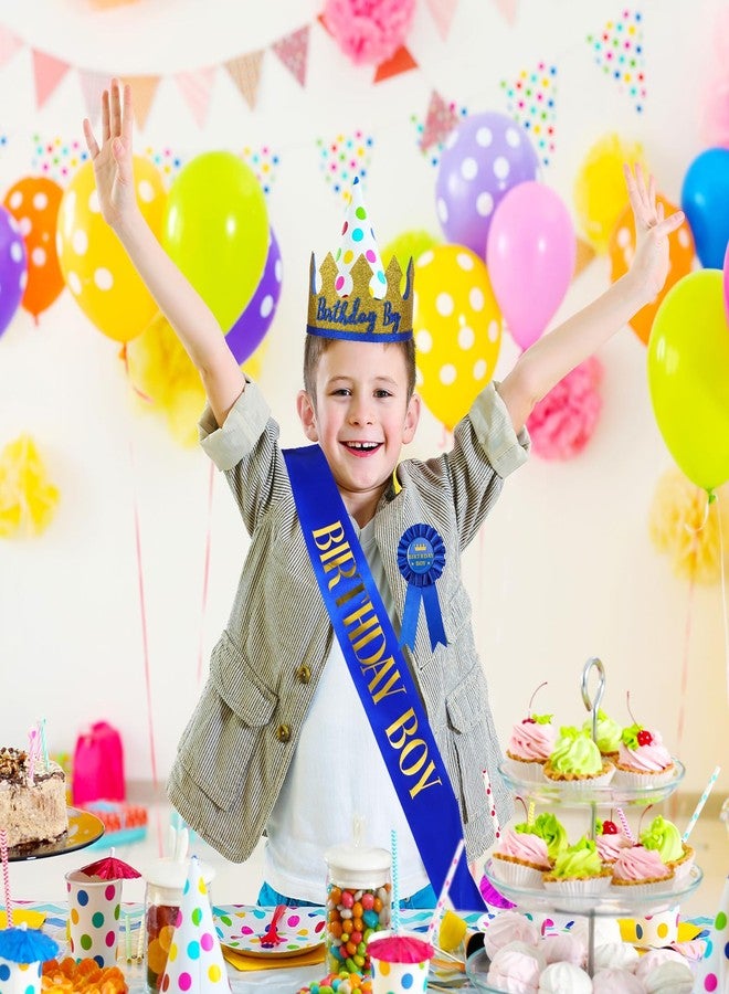 Hariendny Birthday Boy Hat King Crown Birthday Crown Party Set Party Dress-Up Accessory Supplies for BirthdayParty Decoration - Image 4