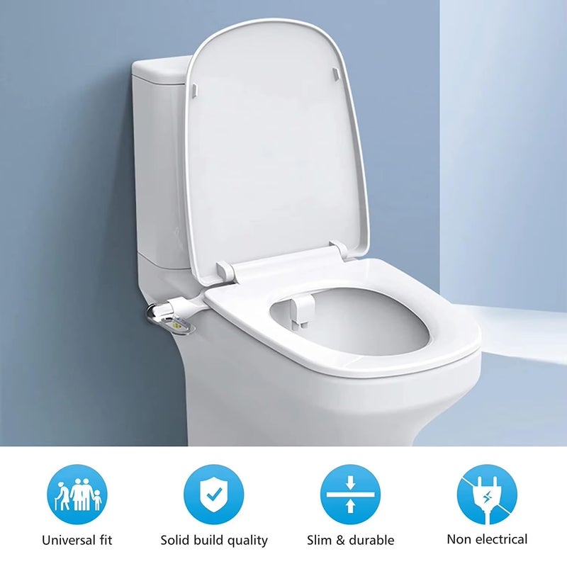 GSAINTLY Toilet Seat Attachment Jet Spray for Toilet Seat Retractable Adjustable Spray Position and Pressure NonElectric Toilet Bidet with Dual Nozzles for Male FemaleWhite - Image 5