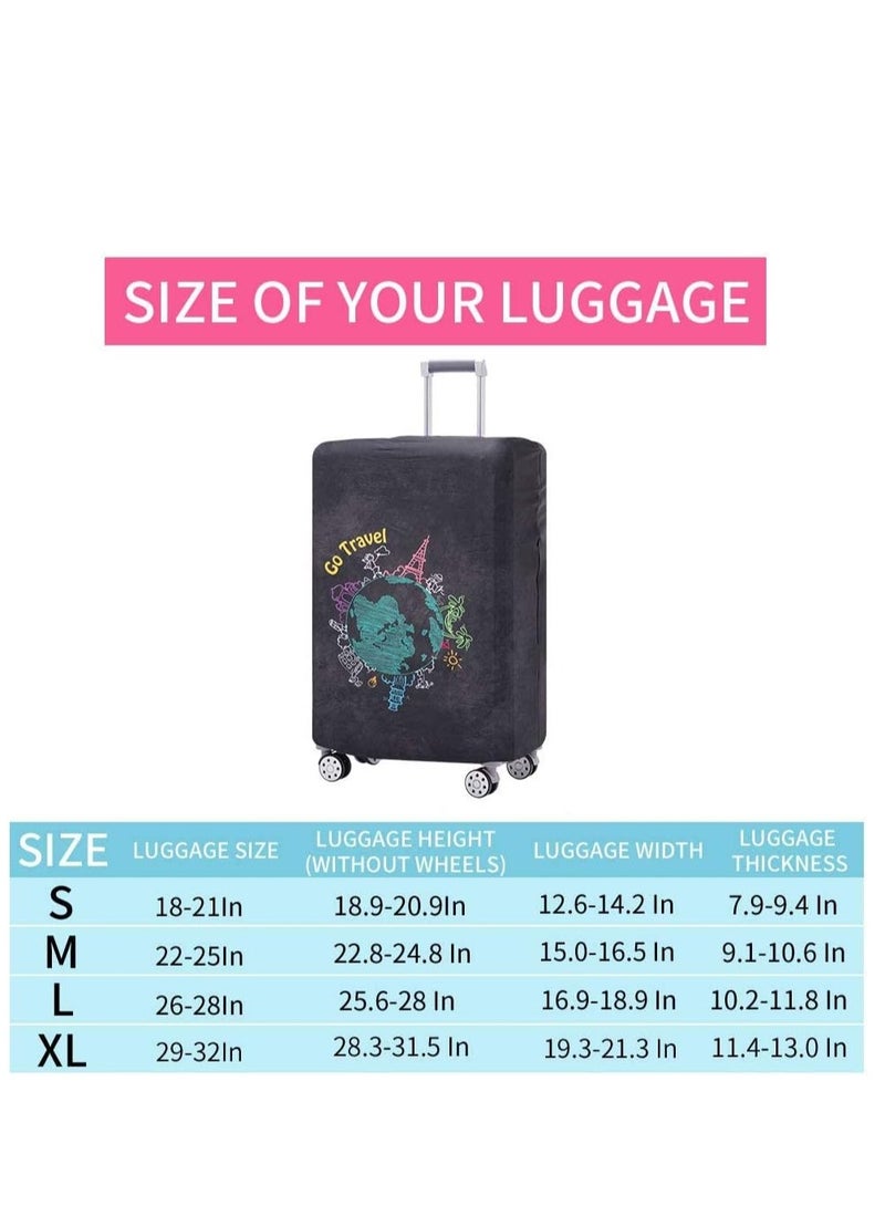 KASTWAVE Luggage Cover, KASTWAVE Water-Washable Suitcase Cover, Suitcase Protector Anti-scratch Suitcase cover for 25-28 Inch Trolley Case for Business Trip School Daily Usin (M) - Image 5