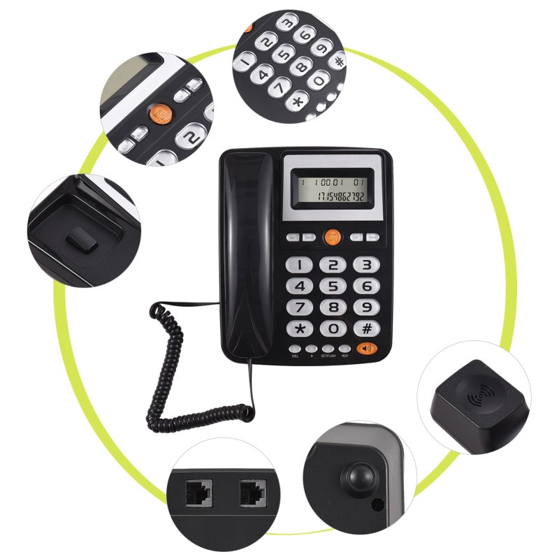 Landline Phones For Home: White Desktop Telephone - Caller ID Auto-Identify Clear Voice Elderly Friendly Big Button Phone for Home Office - Image 4