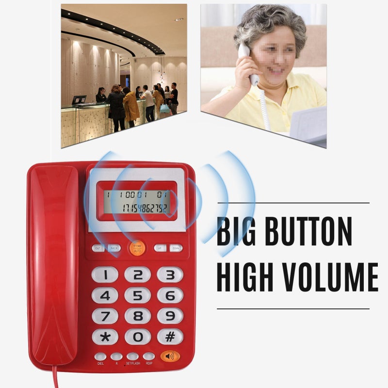 Landline Phones For Home: White Desktop Telephone - Caller ID Auto-Identify Clear Voice Elderly Friendly Big Button Phone for Home Office - Image 3