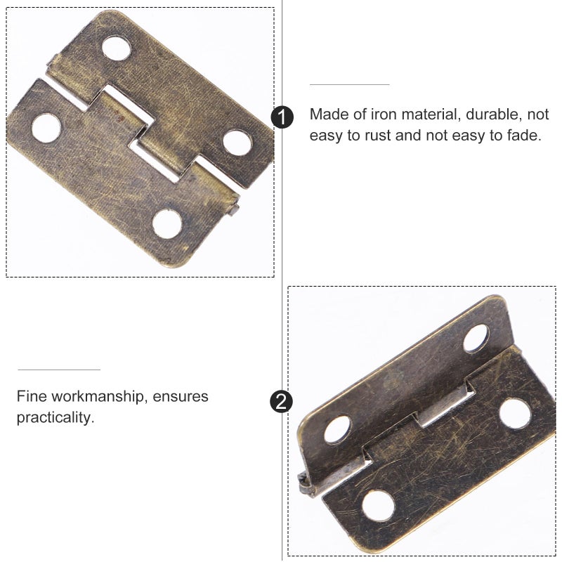 Antique Copper Miniature Hinges 1 Inch 20 Pcs For Jewelry Box Bird House - Image 4