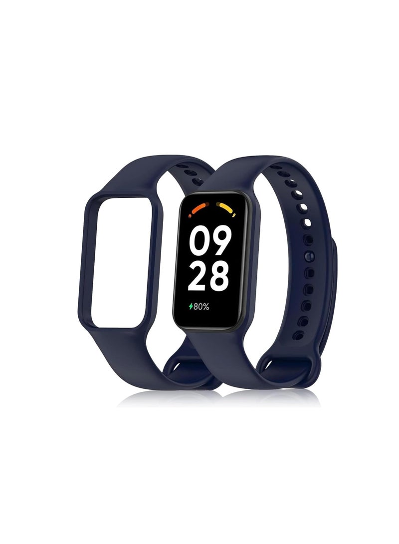 سوار بديل من السيليكون متوافق مع Xiaomi Smart Band 8 Active (أزرق) - Image 2