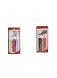 Camlin Camlin Champ Flast Brush Set - Pack of 7 (Multicolor) & Camlin Champ Round Brush Set - Pack of 7 (Multicolor)  - Image 1