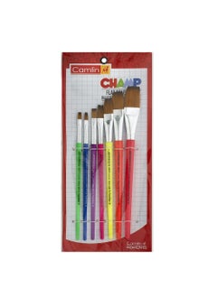Camlin Camlin Champ Flast Brush Set - Pack of 7 (Multicolor) & Camlin Champ Round Brush Set - Pack of 7 (Multicolor)  - Image 2