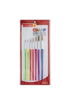 Camlin Camlin Champ Flast Brush Set - Pack of 7 (Multicolor) & Camlin Champ Round Brush Set - Pack of 7 (Multicolor)  - Image 3