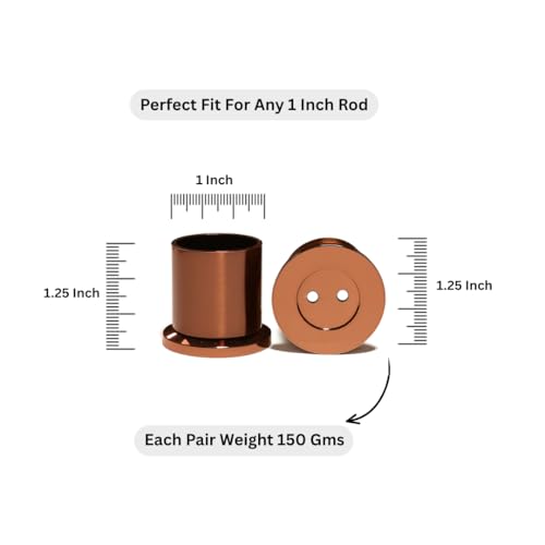 Colornest Wall to Wall Curtain Rod Bracket | 1 inch Curtain Rail Rod Holder Heavy-Duty – with Screws and Wall Plugs Pack of 2 | Rose Gold - Image 2