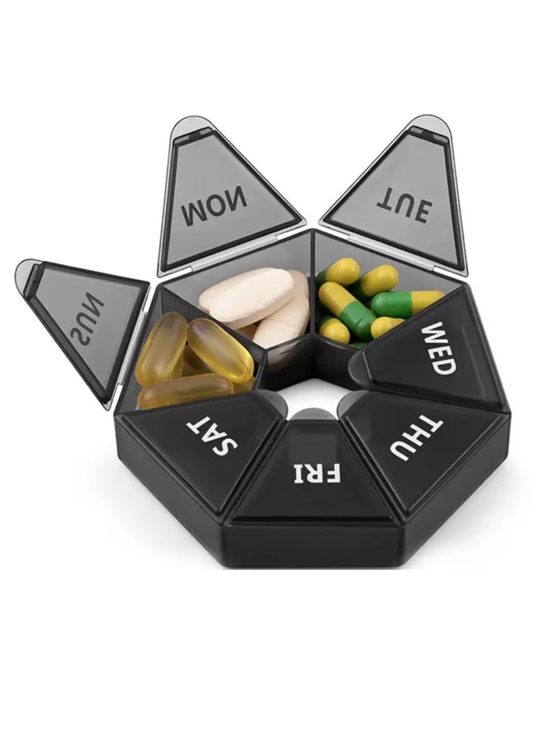 CleanWave - The Pure Effect Compact Weekly Pill Organizer with 7 Labeled Compartments – Travel-Friendly Medicine Storage Box with Clearly Marked Weekdays, Secure & Easy-to-Carry Design - Image 5