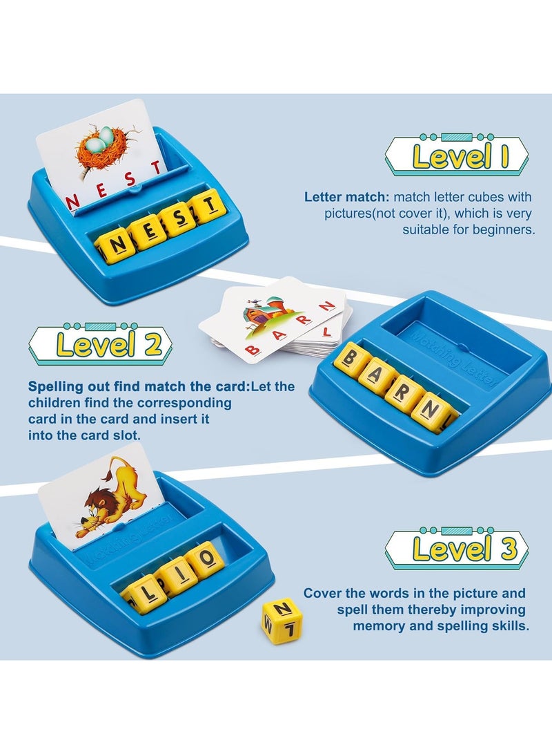 Letter learning games for girls and boys, spelling game, board games, fun family game, reading for preschoolers, Christmas and birthday games - Image 2