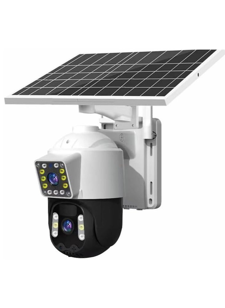Generic Solar WiFi Security Camera Outdoor Wireless, Home Surveillance Camera CCTV, Dual Lens with Color Night, PIR Detection  - Image 1