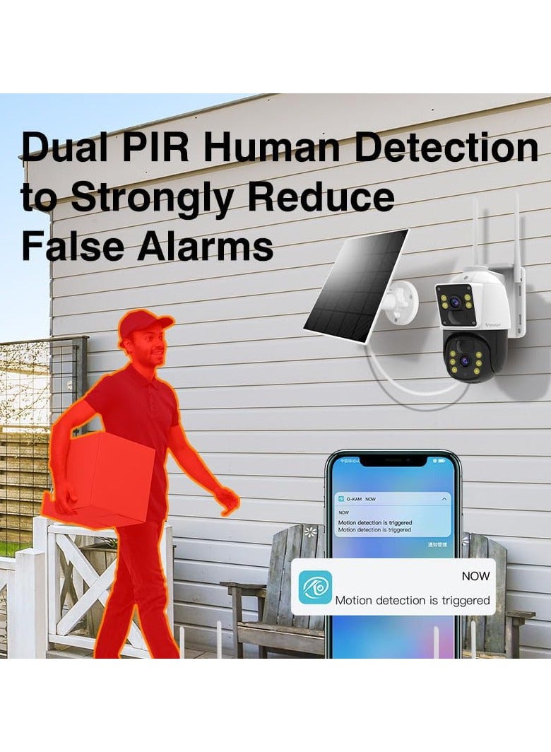 Generic Solar WiFi Security Camera Outdoor Wireless, Home Surveillance Camera CCTV, Dual Lens with Color Night, PIR Detection  - Image 2