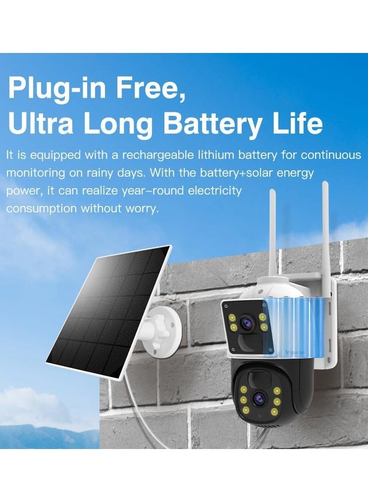 Generic Solar WiFi Security Camera Outdoor Wireless, Home Surveillance Camera CCTV, Dual Lens with Color Night, PIR Detection  - Image 4