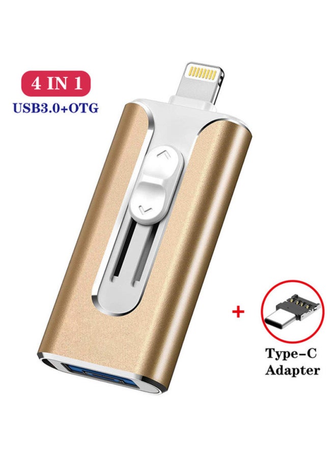 Loquat For AppleAndroid Computer Typec Interface Mobile Phone U Disk For 32G-64G-128G Push-pull U Disk 1T 2TB-Color:Silver-Capacity:64GB  - Image 3